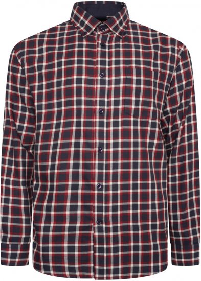 Kam Jeans 6303 Long Sleeve Casual Check Shirt Navy - Särgid - Meeste suured särgid 2XL – 8XL