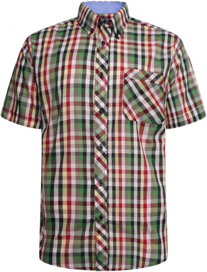 Kam Jeans 6310 Casual Check Short Sleeve Shirt Multi-Colored - Särgid - Meeste suured särgid 2XL – 8XL