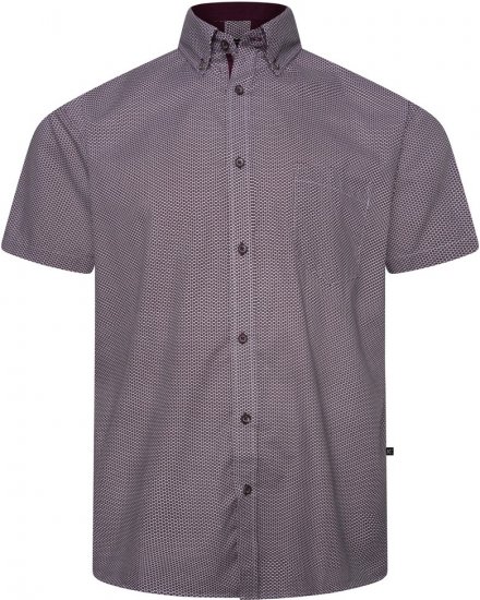 Kam Jeans 6332 AOP Dobby Print Shirt Burgundy - Särgid - Meeste suured särgid 2XL – 8XL
