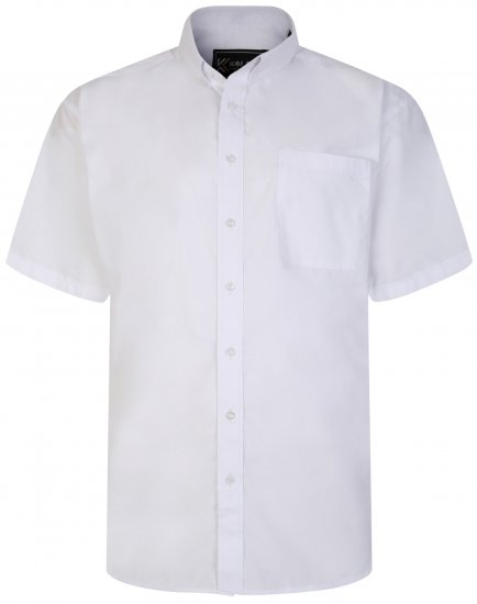Kam Jeans 660 Classic Short Sleeve Office Shirt White - Särgid - Meeste suured särgid 2XL – 8XL