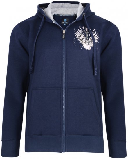 Kam Jeans 7003 Hoodie Navy - Sviitrid ja dressipluusid - Meeste suured kapuutsiga jakid suurustes 2XL – 14XL