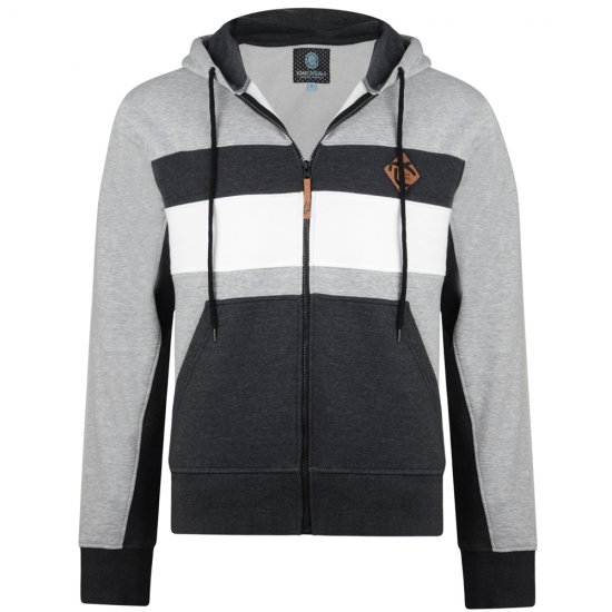 Kam Jeans 701 Cut and Sew Hoodie Grey - Sviitrid ja dressipluusid - Meeste suured kapuutsiga jakid suurustes 2XL – 14XL