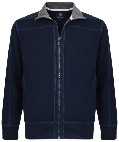 Kam Jeans 7011 Full Zip Sweat Navy - Sviitrid ja dressipluusid - Meeste suured kapuutsiga jakid suurustes 2XL – 14XL