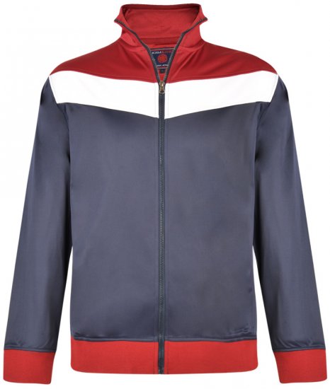 Kam Jeans 7014 Track Jacket Navy - Sviitrid ja dressipluusid - Meeste suured kapuutsiga jakid suurustes 2XL – 14XL