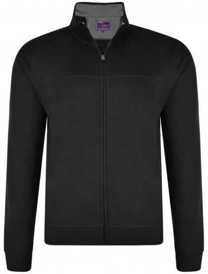 Kam Jeans 7018 Full zip Sweatshirt Black - Sviitrid ja dressipluusid - Meeste suured kapuutsiga jakid suurustes 2XL – 14XL