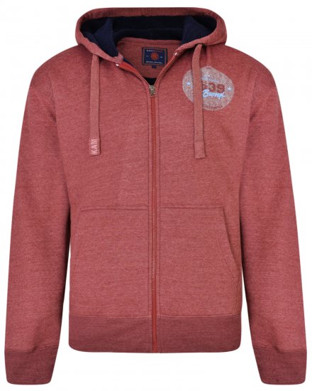 Kam Jeans 7025 Sherpa lined Hoodie Cordovan - Sviitrid ja dressipluusid - Meeste suured kapuutsiga jakid suurustes 2XL – 14XL