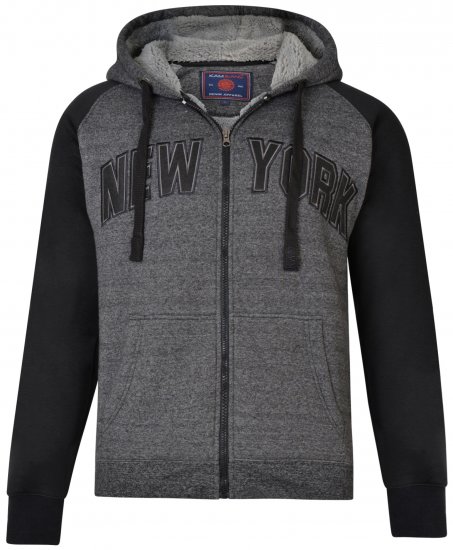 Kam Jeans 7026 New York Hoodie Black - Sviitrid ja dressipluusid - Meeste suured kapuutsiga jakid suurustes 2XL – 14XL