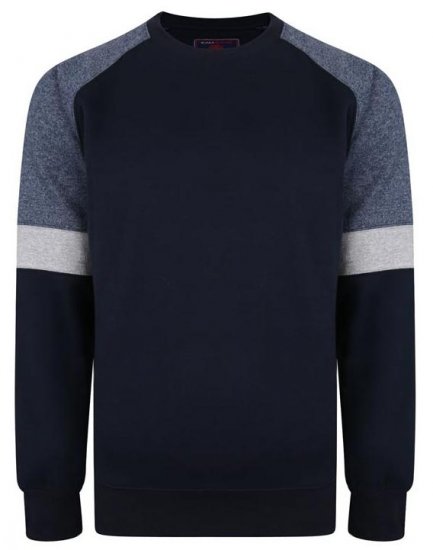 Kam Jeans 7031 Crew Neck Sweater Navy - Sviitrid ja dressipluusid - Meeste suured kapuutsiga jakid suurustes 2XL – 14XL