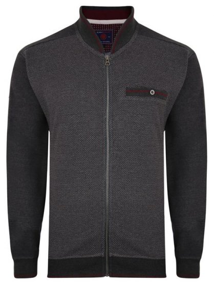 Kam Jeans 7035 Dobby Track Top Charcoal - Sviitrid ja dressipluusid - Meeste suured kapuutsiga jakid suurustes 2XL – 14XL