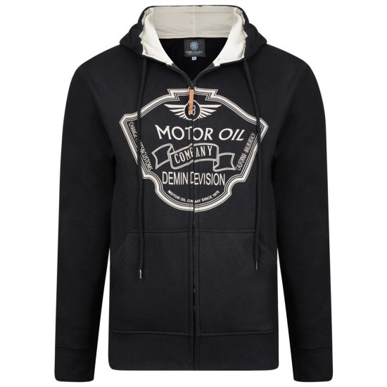 Kam Jeans 705 Motor Oil Hoodie Black - Sviitrid ja dressipluusid - Meeste suured kapuutsiga jakid suurustes 2XL – 14XL