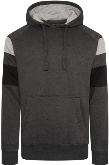 Kam Jeans 7068 Cut & Sew Over Head Hoody Charcoal - Sviitrid ja dressipluusid - Meeste suured kapuutsiga jakid suurustes 2XL – 14XL