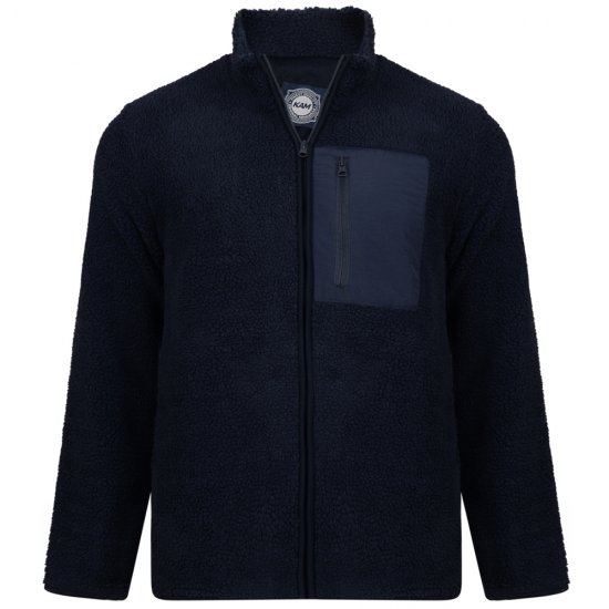 Kam Jeans 712 Teddy Fleece Navy - Sviitrid ja dressipluusid - Meeste suured kapuutsiga jakid suurustes 2XL – 14XL