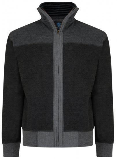 Kam Jeans 715 Full Zip Sweater Charcoal - Sviitrid ja Dressipluusid - Meeste suured kapuutsiga jakid suurustes 2XL – 8XL