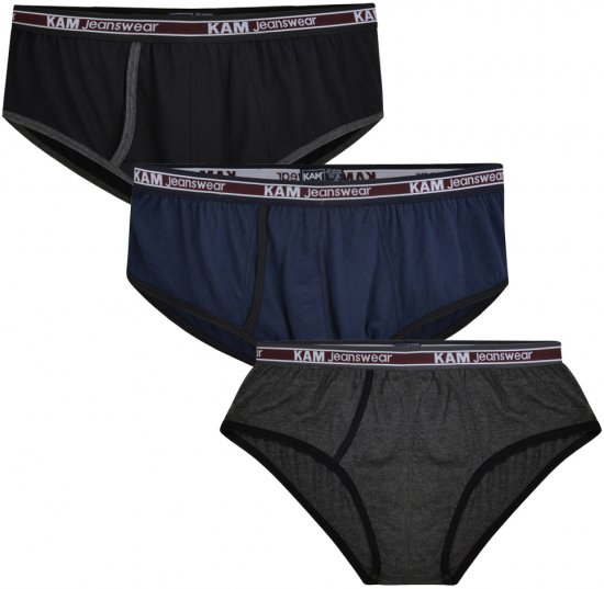 Kam Jeans 806 Underwear Black, Charcoal, Navy 3-Pack - Aluspesu ja ujumisriided - Aluspesu 2XL-8XL