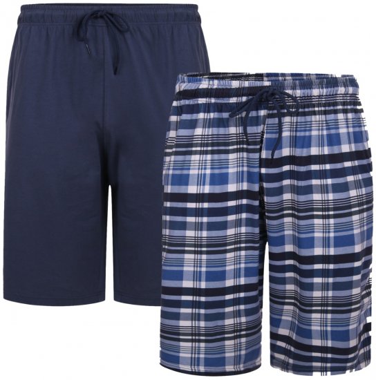 Kam Jeans 875 Lounge shorts Navy, Checked 2-pack - Aluspesu ja ujumisriided - Aluspesu 2XL-8XL