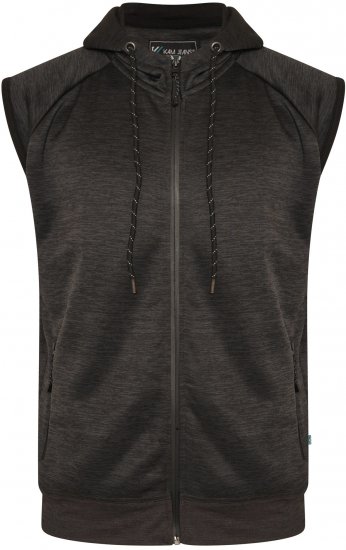 Kam Jeans AP007 Active Performance Sleeveless Hoody Charcoal - Sviitrid ja dressipluusid - Meeste suured kapuutsiga jakid suurustes 2XL – 14XL