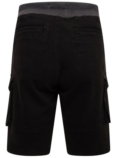 Kam Jeans Elvio Rib Waist Stretch Shorts Black - Lühikesed püksid - Lühikesed Püksid suured suurused: W40-W60