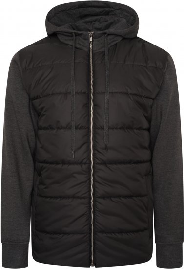 Kam Jeans KV135 Quilted Zip Thru Hoody with Padded Body & Jersey Sleeves Black TALL SIZES - MEESTERIIDED MT-6XLT - Pikad meeste riided