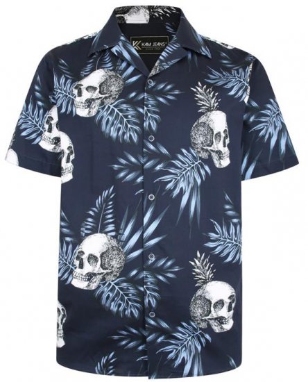 Kam Jeans P015 Casual Shirt with Skull Print - Särgid - Meeste suured särgid 2XL – 8XL