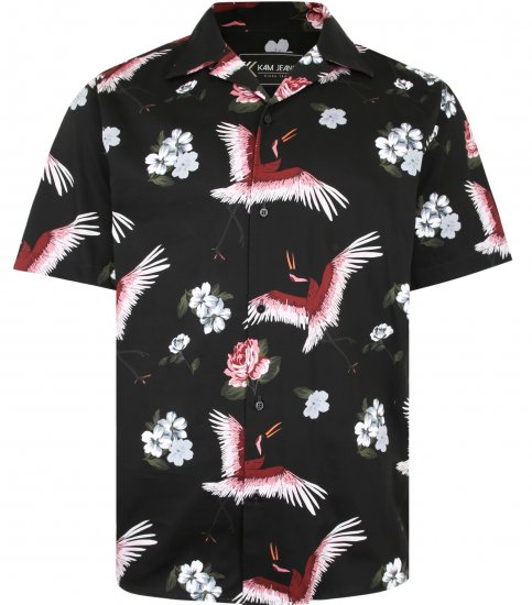 Kam Jeans P016 Flamingo Print Shirt - Särgid - Meeste suured särgid 2XL – 8XL