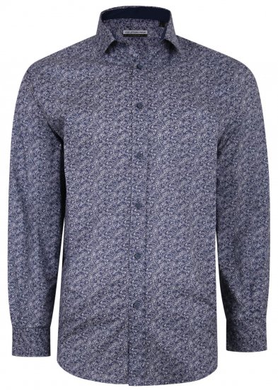 Kam Jeans P680 Floral Print Shirt Navy - Särgid - Meeste suured särgid 2XL – 8XL