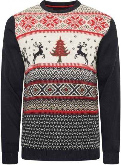 Kam Jeans X031 Reindeer Xmas Sweatshirt Navy - Sviitrid ja dressipluusid - Meeste suured kapuutsiga jakid suurustes 2XL – 14XL
