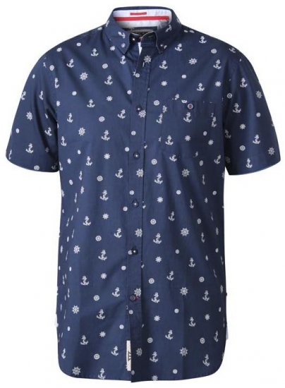 D555 Kirk Short Sleeve Shirt Navy - Särgid - Meeste suured särgid 2XL – 8XL