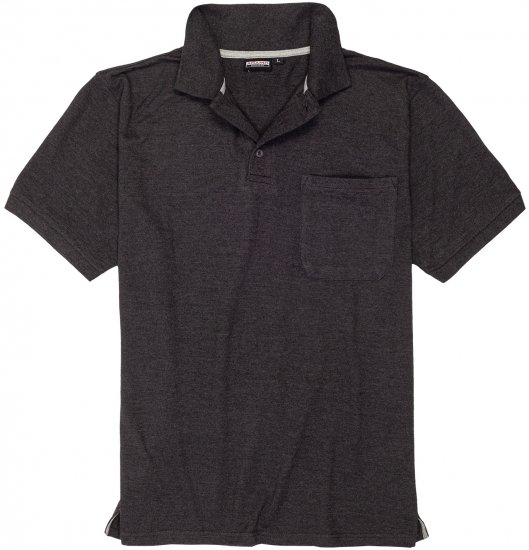 Adamo Klaas Regular fit Polo Shirt with Pocket Charcoal - Polosärgid - Meeste suured polosärgid 2XL – 8XL