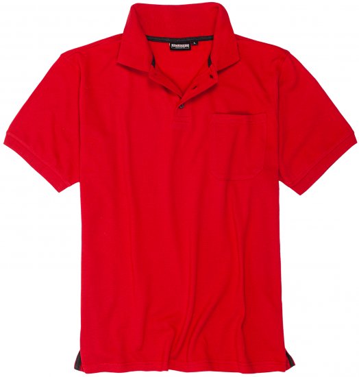 Adamo Klaas Regular fit Polo Shirt with Pocket Red - Polosärgid - Meeste suured polosärgid 2XL – 8XL