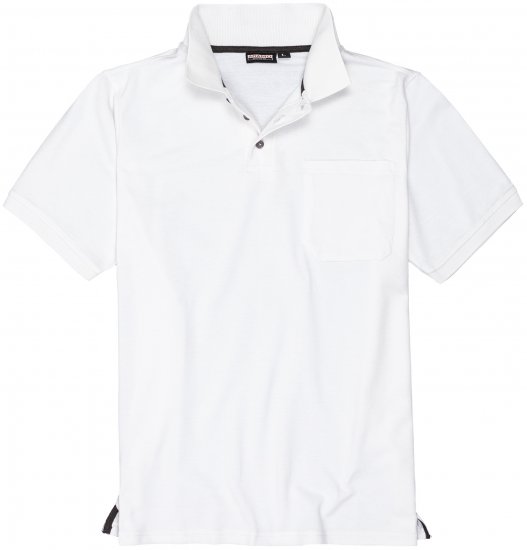 Adamo Klaas Regular fit Polo Shirt with Pocket White - Polosärgid - Meeste suured polosärgid 2XL – 8XL
