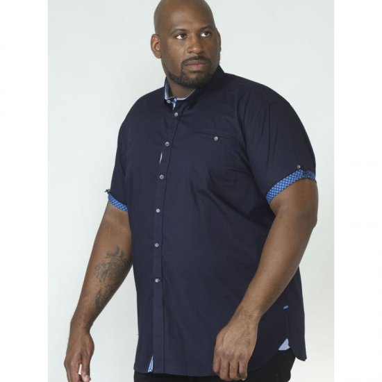 D555 Tim Short Sleeve Shirt Navy - Särgid - Meeste suured särgid 2XL – 8XL