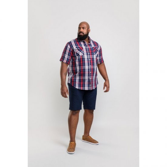 D555 Terell Shirt Navy/Red - Särgid - Meeste suured särgid 2XL – 8XL