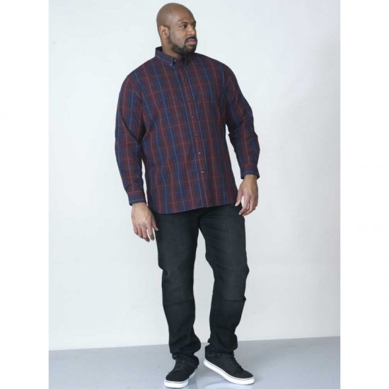 D555 Grady Long Sleeve Check Shirt - Särgid - Meeste suured särgid 2XL – 8XL