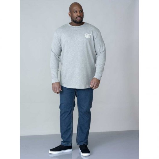 D555 Plato Long Sleeve T-shirt Grey - T-särgid - Suured T-särgid 2XL – 14XL