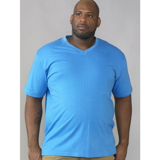 D555 Signature V-kaelusega T-särk Sinine - T-särgid - Suured T-särgid 2XL – 14XL