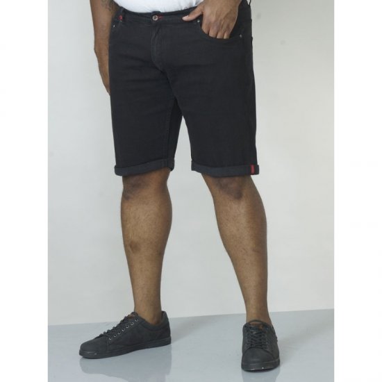 D555 Jude Stretch Denim Shorts Black - Lühikesed püksid - Lühikesed Püksid suured suurused: W40-W60