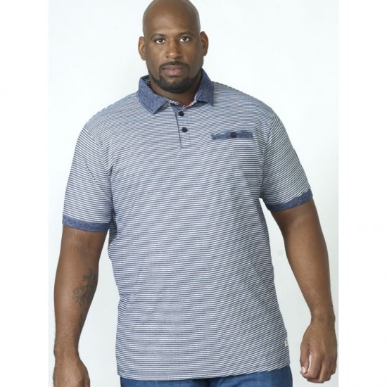 D555 Tyrone Polo Blue - Polosärgid - Meeste suured polosärgid 2XL – 8XL