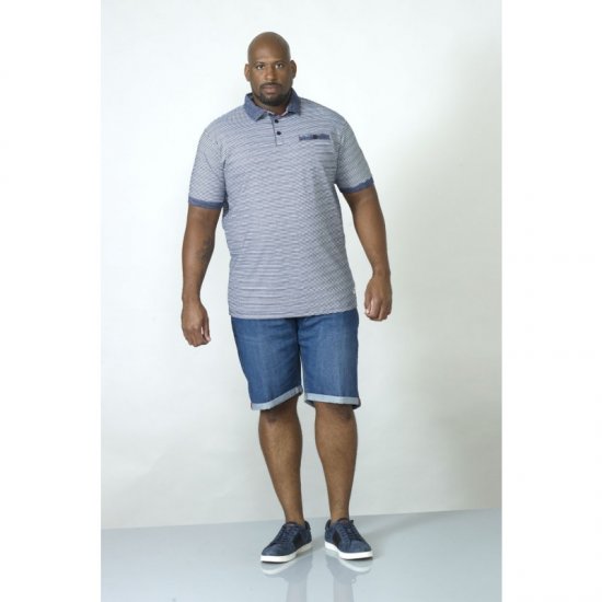 D555 Tyrone Polo Blue - Polosärgid - Meeste suured polosärgid 2XL – 8XL
