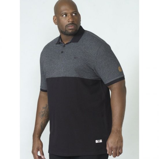 D555 Stefhen Polo Black - Polosärgid - Meeste suured polosärgid 2XL – 8XL
