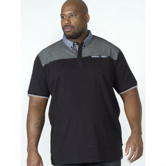 D555 Brent Polo Black - Polosärgid - Meeste suured polosärgid 2XL – 8XL