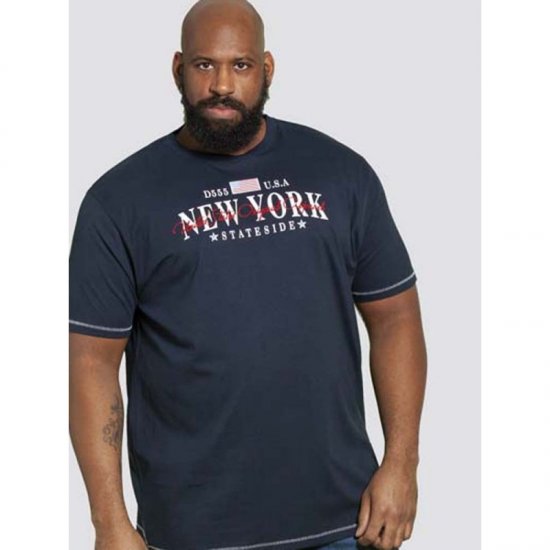 D555 Thornton Embroidery T-shirt Navy - T-särgid - Suured T-särgid 2XL – 14XL