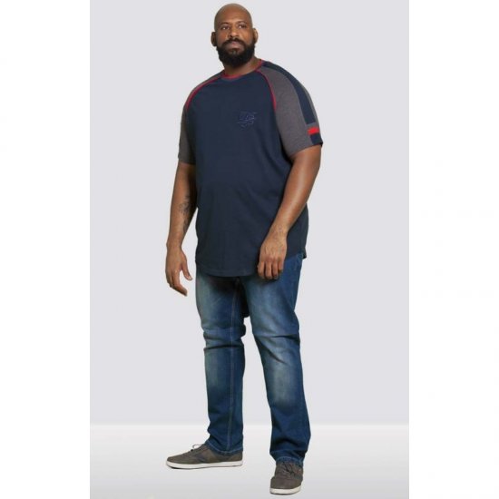 D555 Brendon T-shirt Navy - T-särgid - Suured T-särgid 2XL – 14XL
