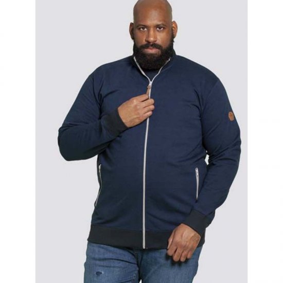 D555 Buxton Full Zip Sweatshirt Navy - Sviitrid ja dressipluusid - Meeste suured kapuutsiga jakid suurustes 2XL – 14XL