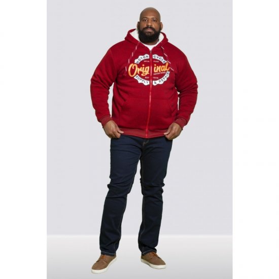D555 Rylan Hoodie Red - Sviitrid ja dressipluusid - Meeste suured kapuutsiga jakid suurustes 2XL – 14XL