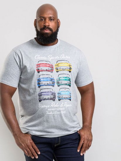 D555 Jenson T-shirt Grey - T-särgid - Suured T-särgid 2XL – 14XL