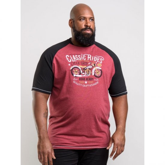 D555 Evans T-shirt Burgundy - T-särgid - Suured T-särgid 2XL – 14XL