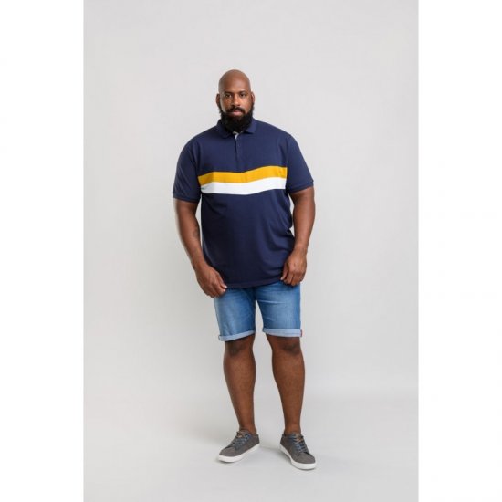 D555 Hopkins Polo Navy - Polosärgid - Meeste suured polosärgid 2XL – 8XL
