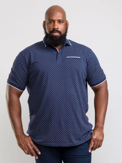D555 Rogers Printed Polo Navy - Polosärgid - Meeste suured polosärgid 2XL – 8XL
