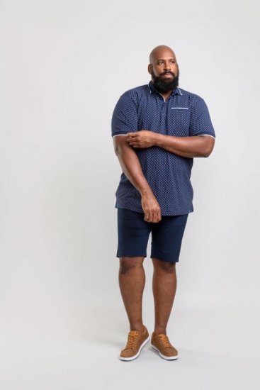 D555 Rogers Printed Polo Navy - Polosärgid - Meeste suured polosärgid 2XL – 8XL