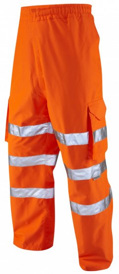 Leo Instow Breathable Executive Cargo Rain pants Hi-Vis Orange - Tööriided - Suured tööriided